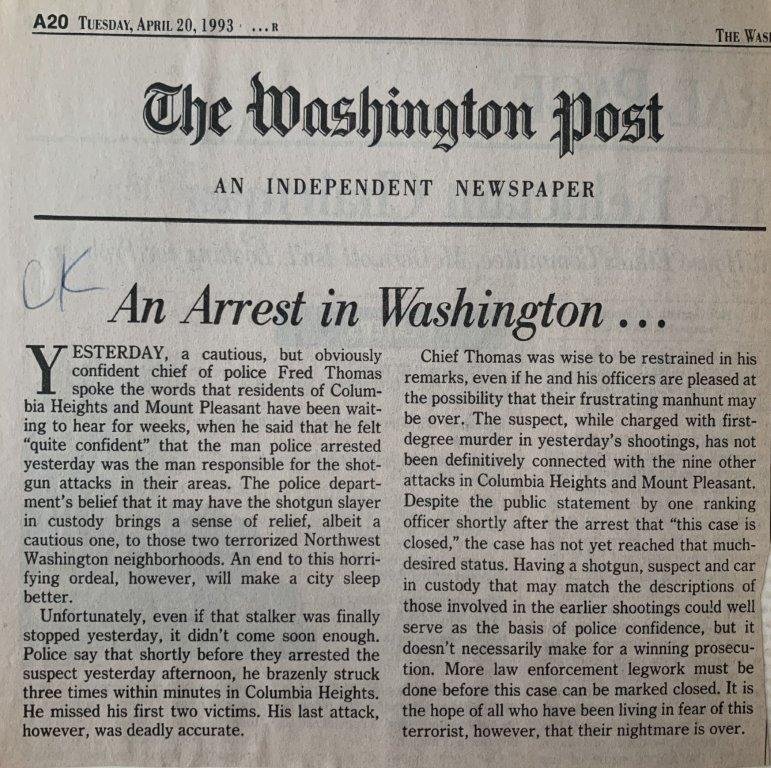 An Arrest in Washington ...