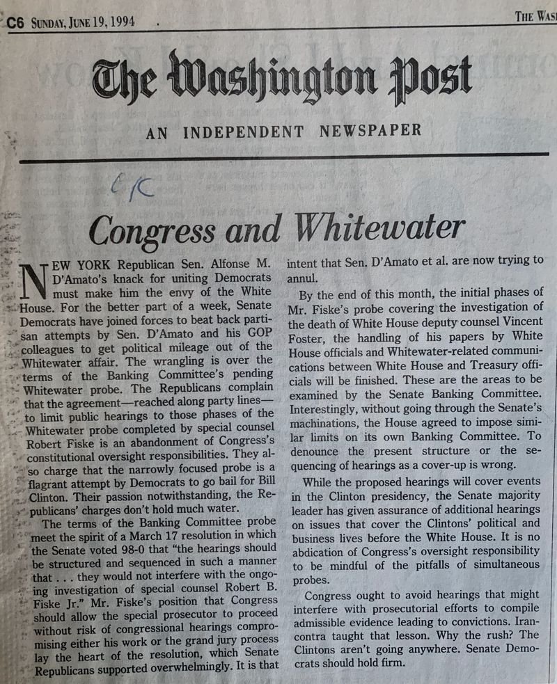Congress and Whitewater
