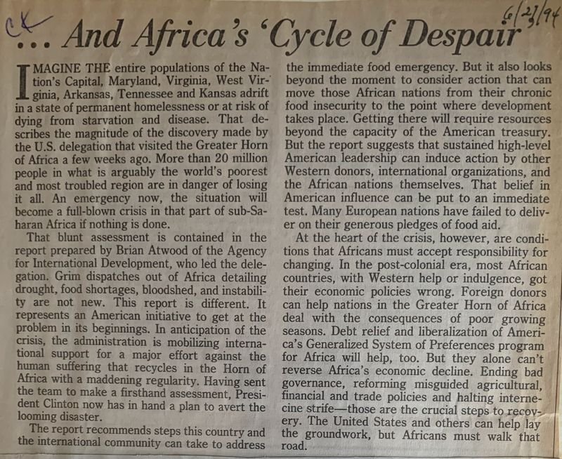 ... And Africa's 'Cycle of Despair'