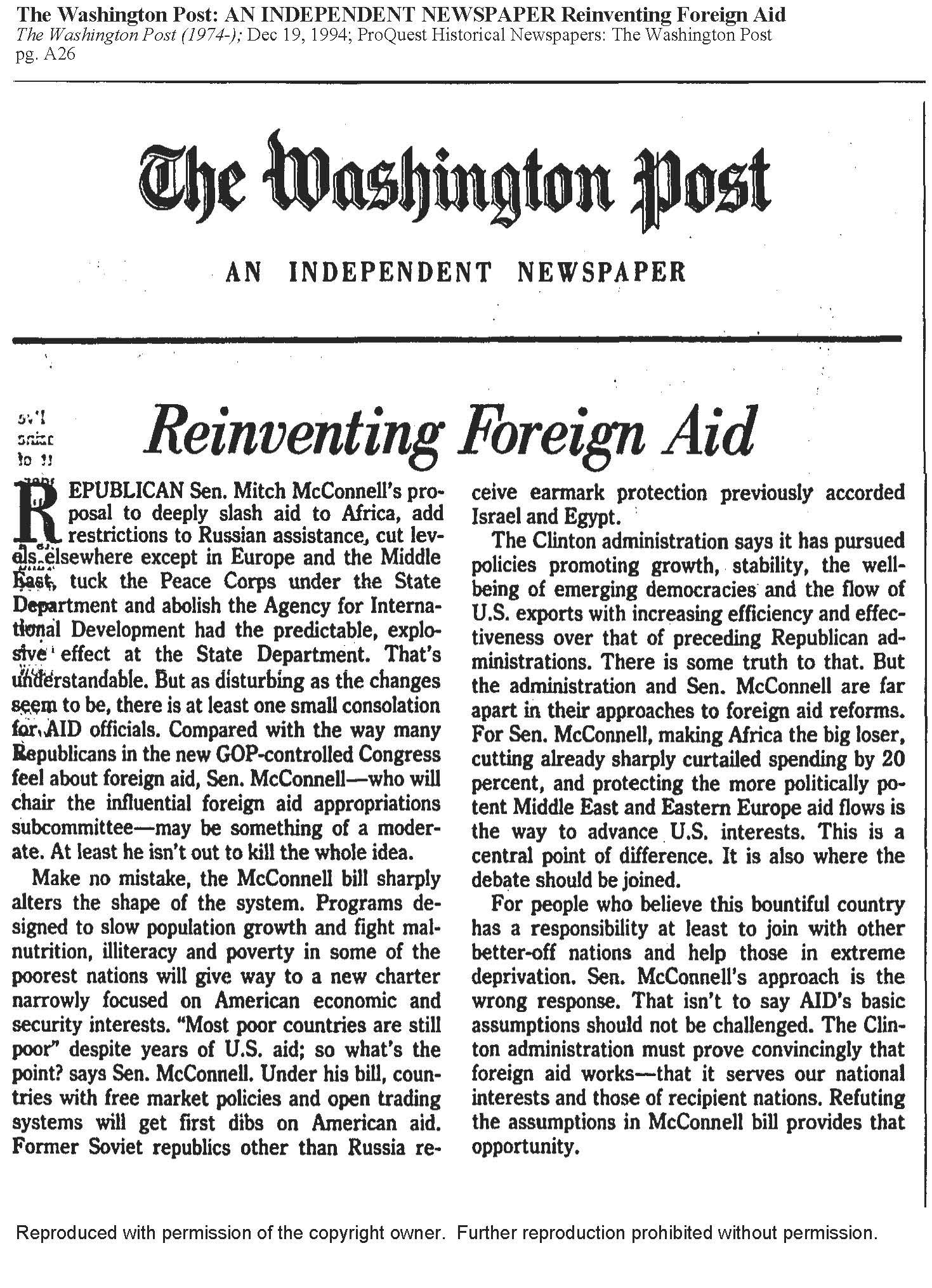 Reinventing Foreign Aid