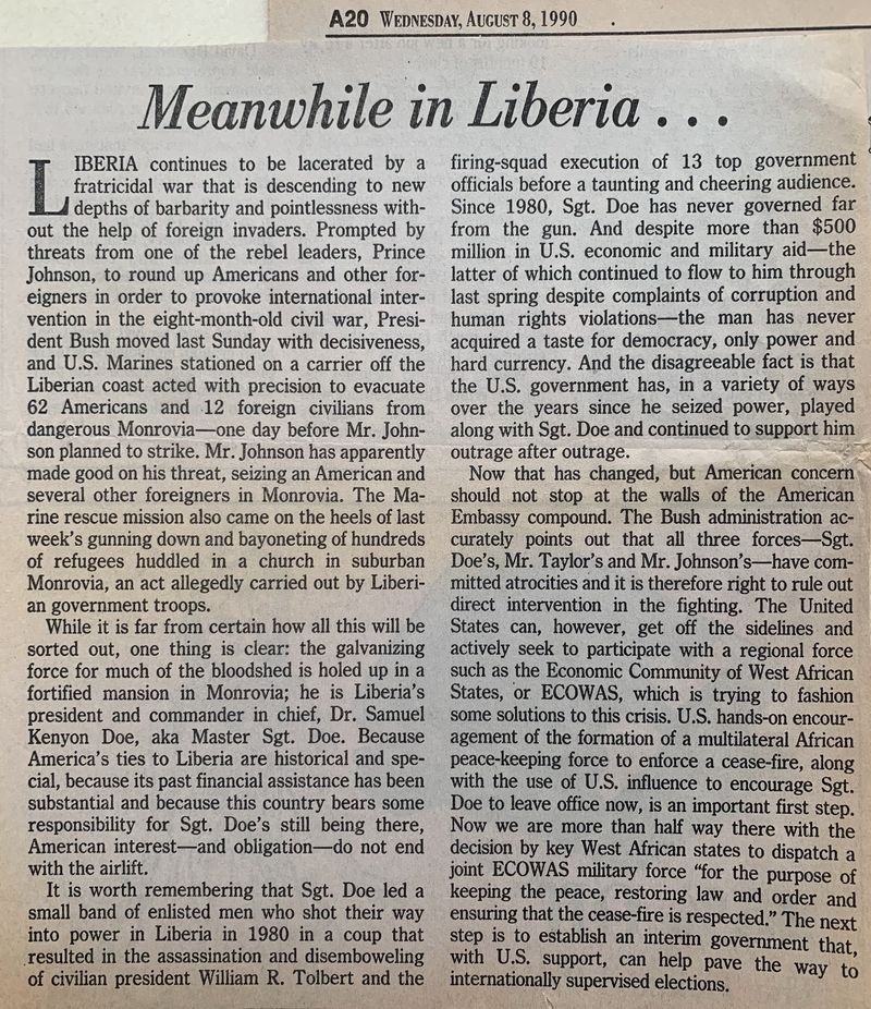 Meanwhile in Liberia . . .