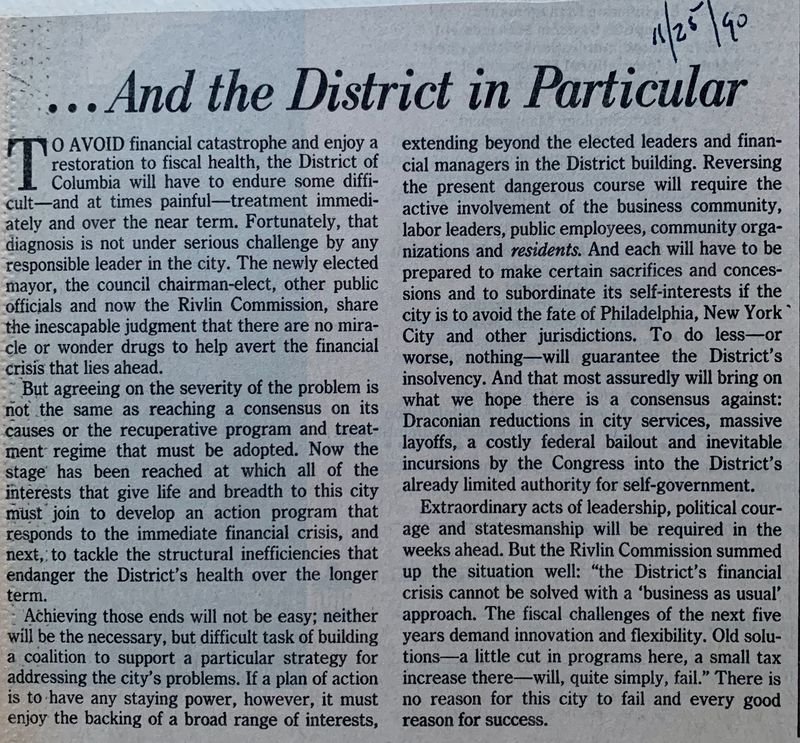 ... And the District in Particular