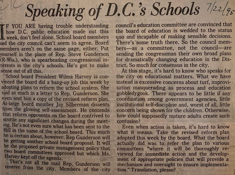 Speaking of D.C.'s Schools
