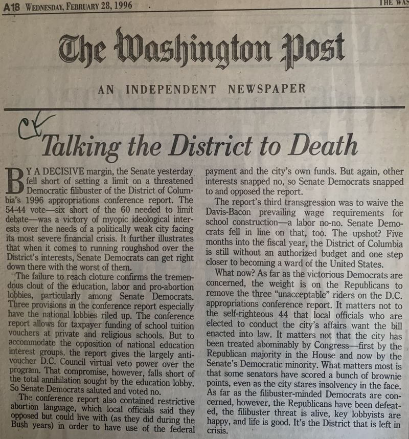 Talking the District to Death