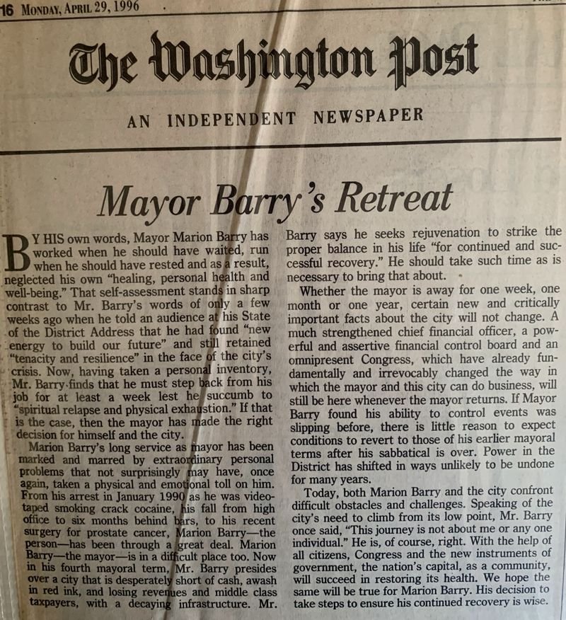 Mayor Barry's Retreat