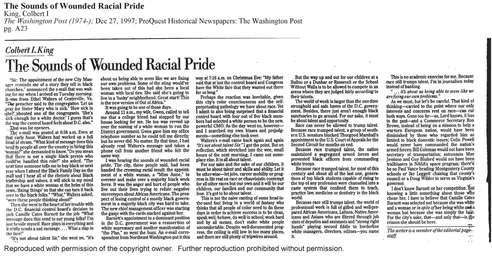 The Sounds of Wounded Racial Pride