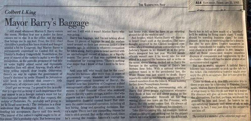 Mayor Barry's Baggage