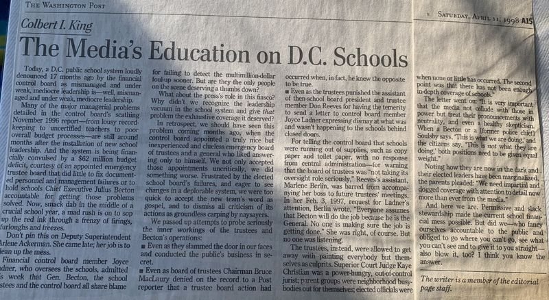The Media's Education on D.C. Schools