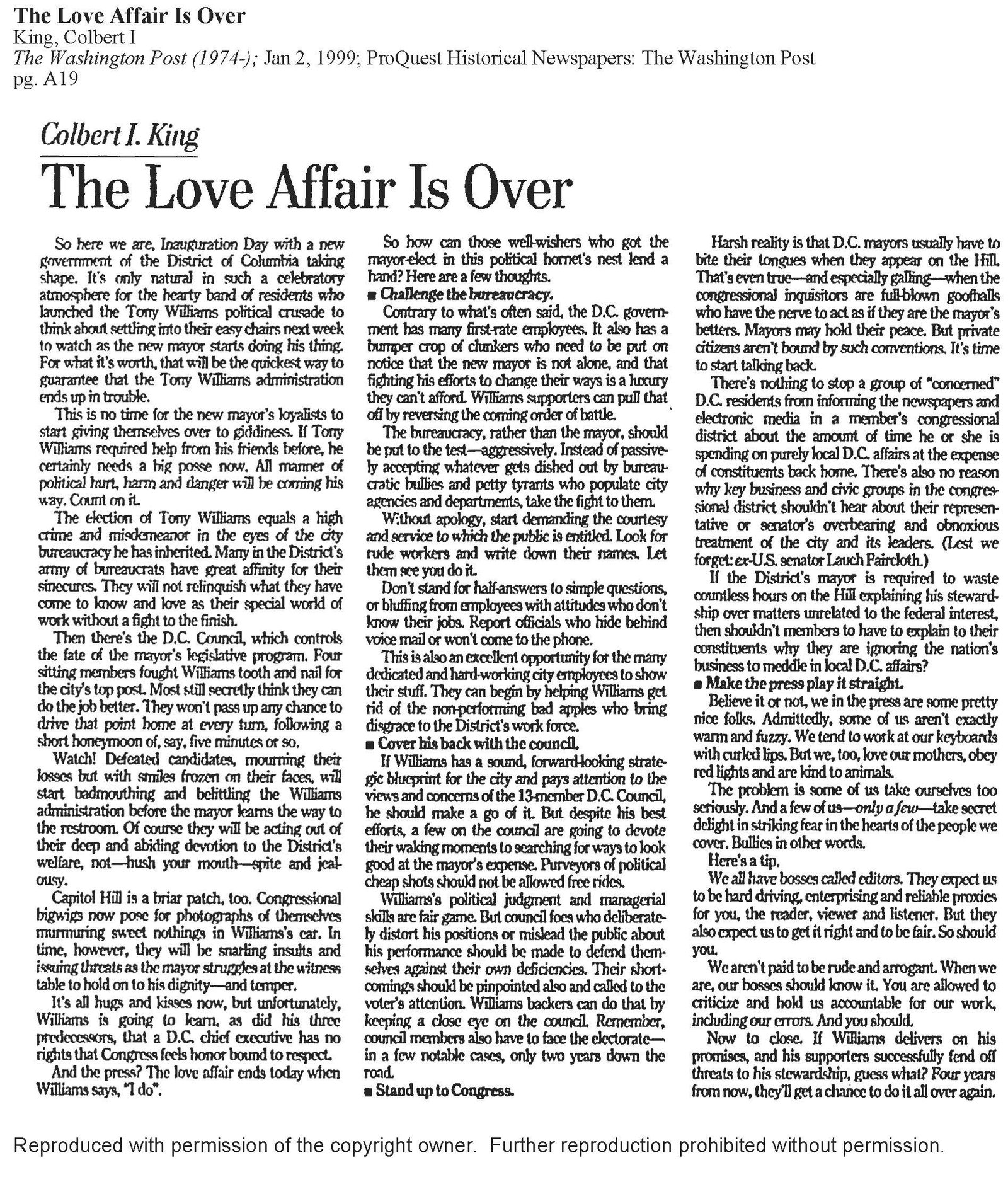 The Love Affair is Over