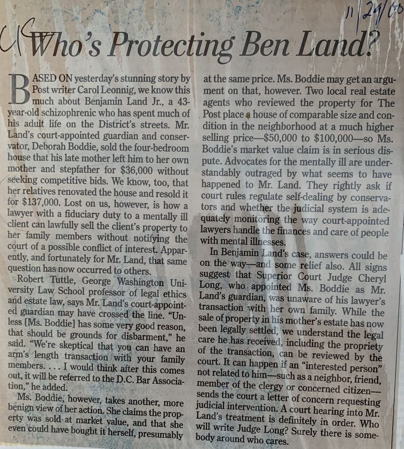 Who's Protecting Ben Land?