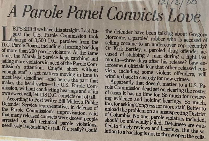 A Parole Panel Convicts Love