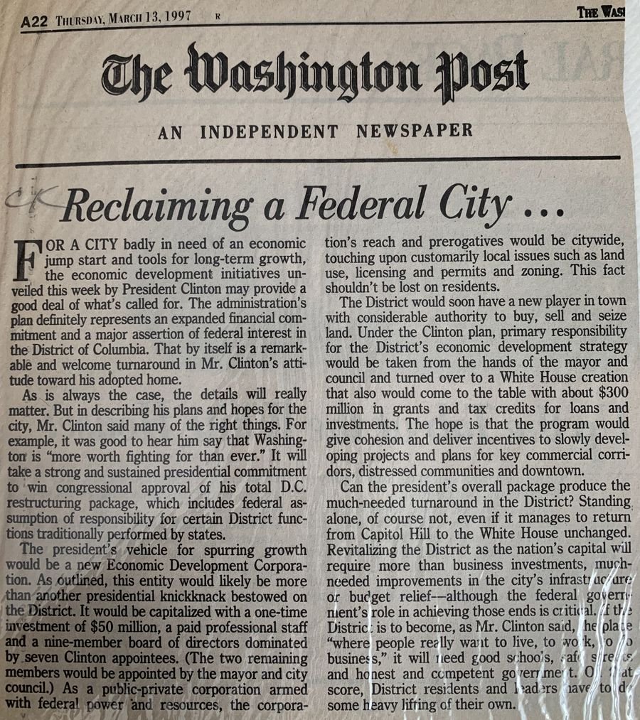 Reclaiming a Federal City ...