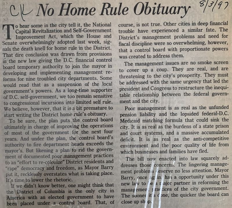 No Home Rule Obituary