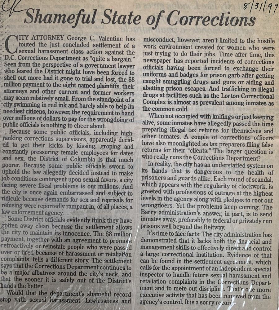 Shameful State of Corrections