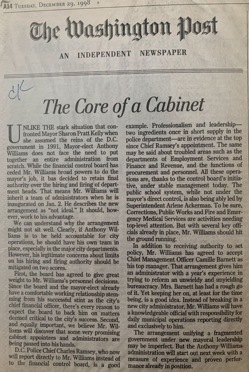 The Core of a Cabinet