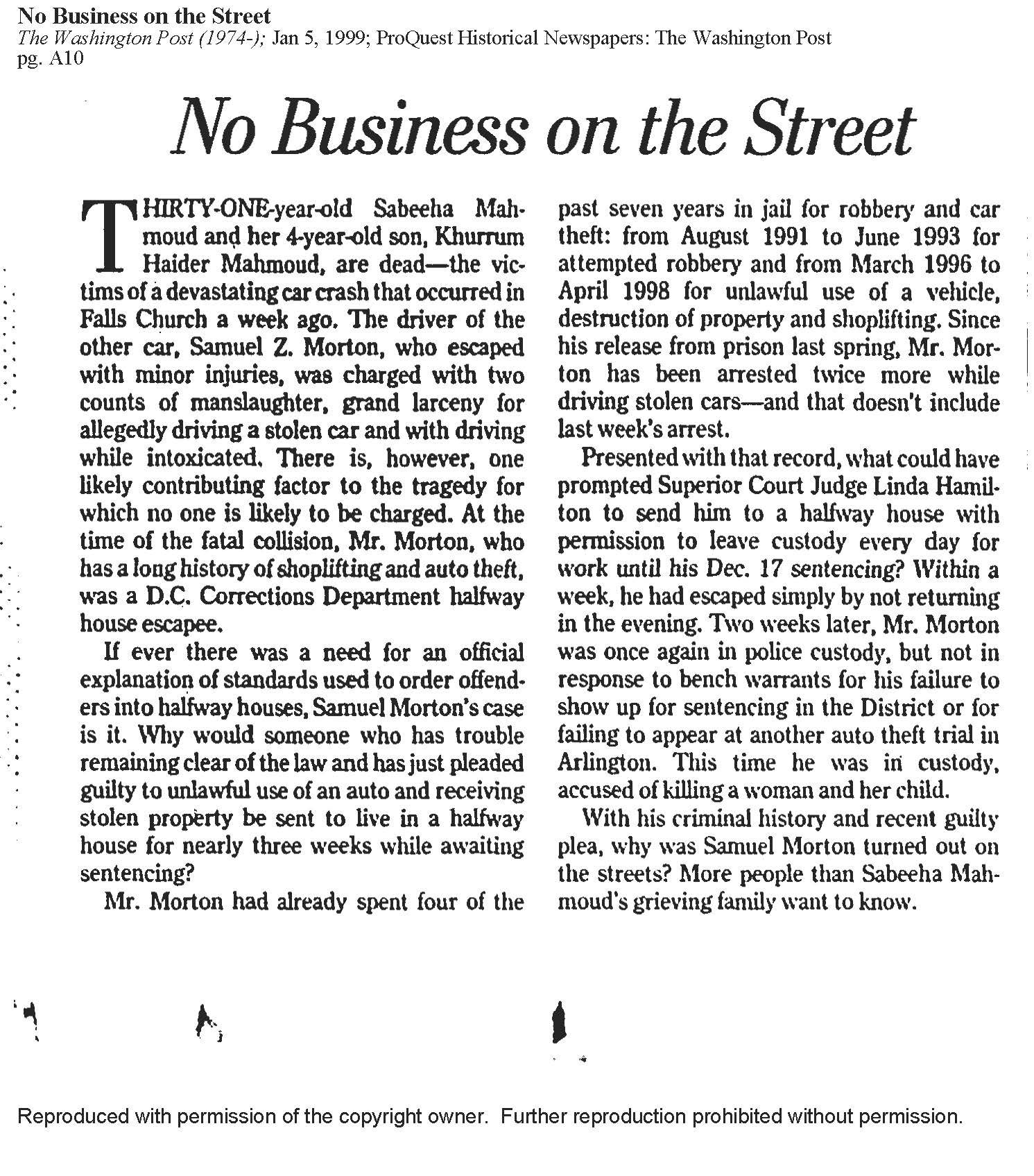 No Business on the Street