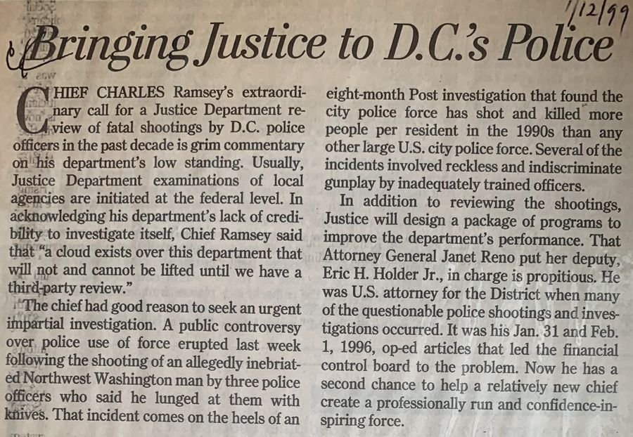 Bringing Justice to D.C.'s Police