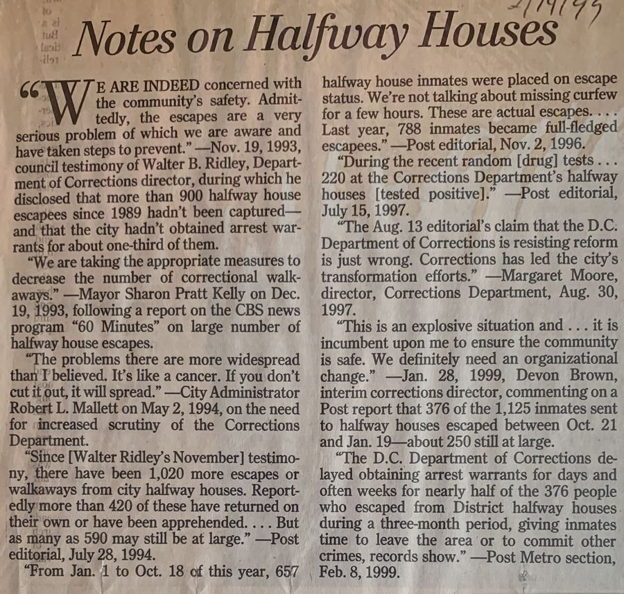 Notes on Halfway Houses