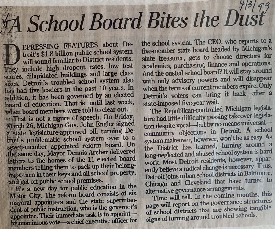 A School Board Bites the Dust