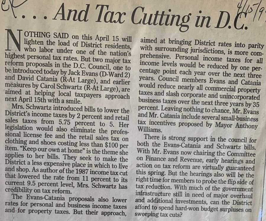 ... And Tax Cutting in D.C.
