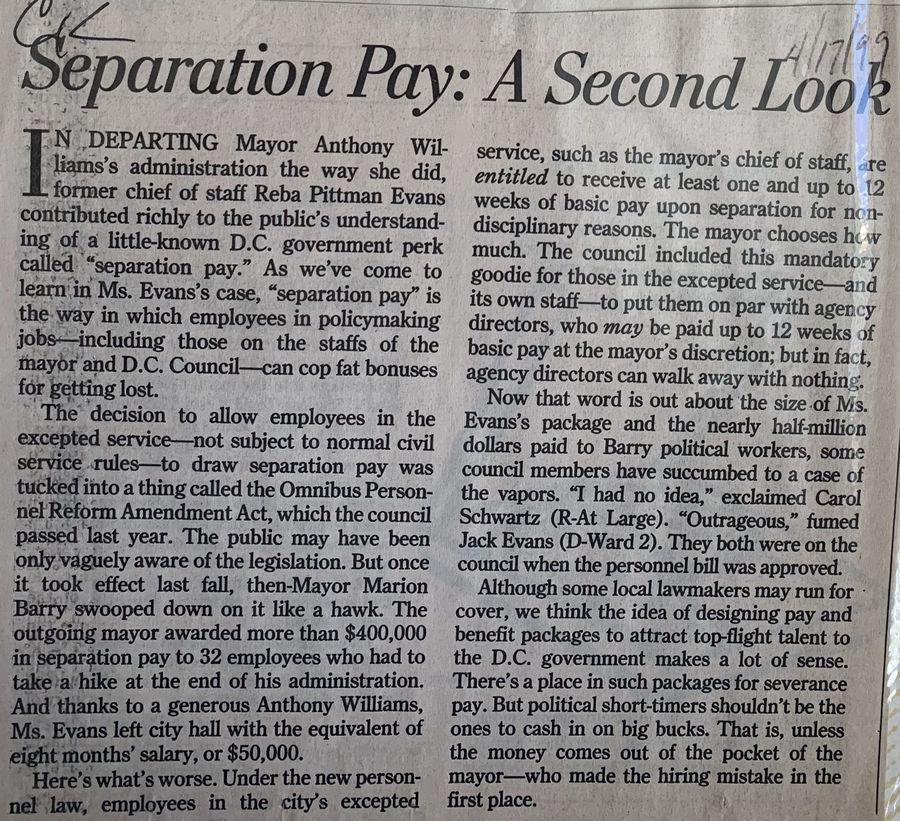 Separation Pay: A Second Look