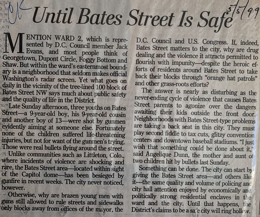 Until Bates Street Is Safe