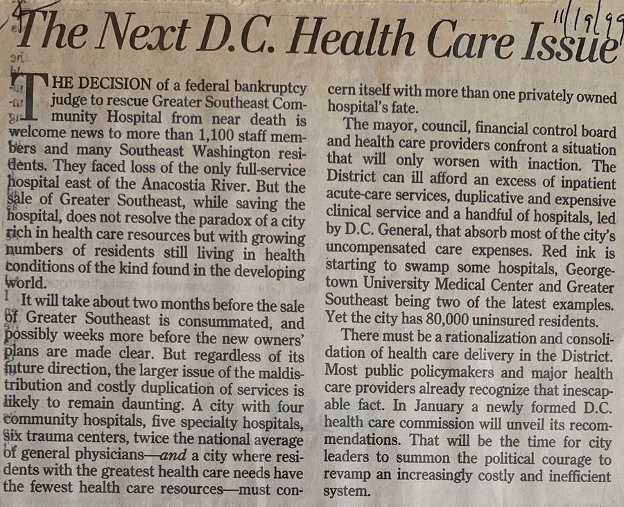 The Next D.C. Health Care Issue