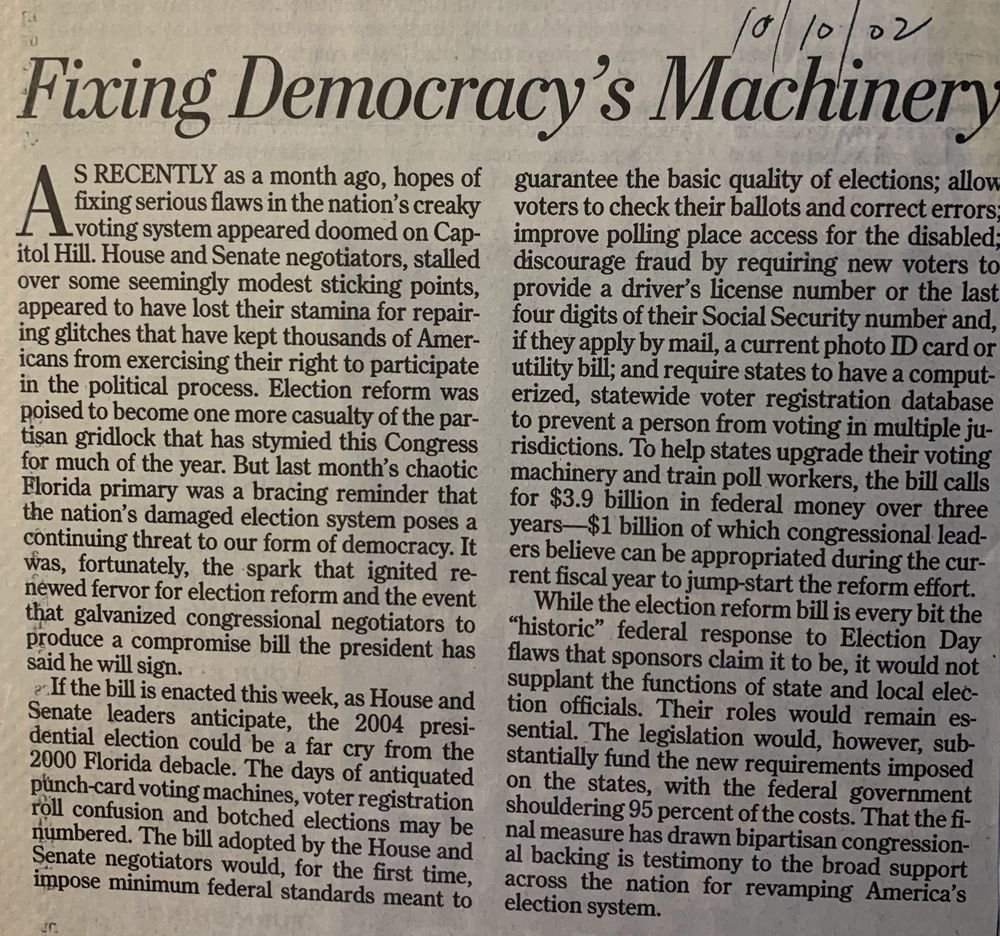 Fixing Democracy's Machinery
