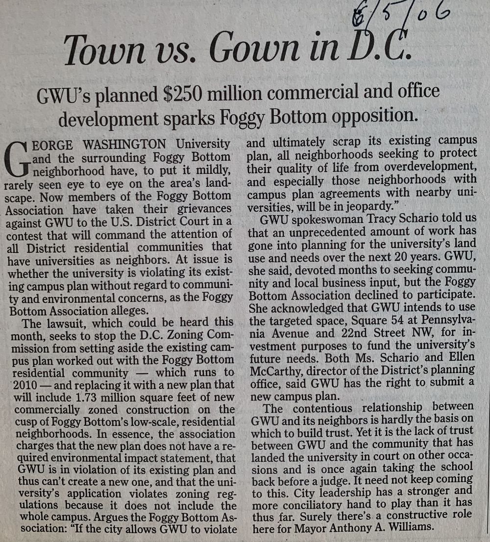 Town vs. Gown in D.C.