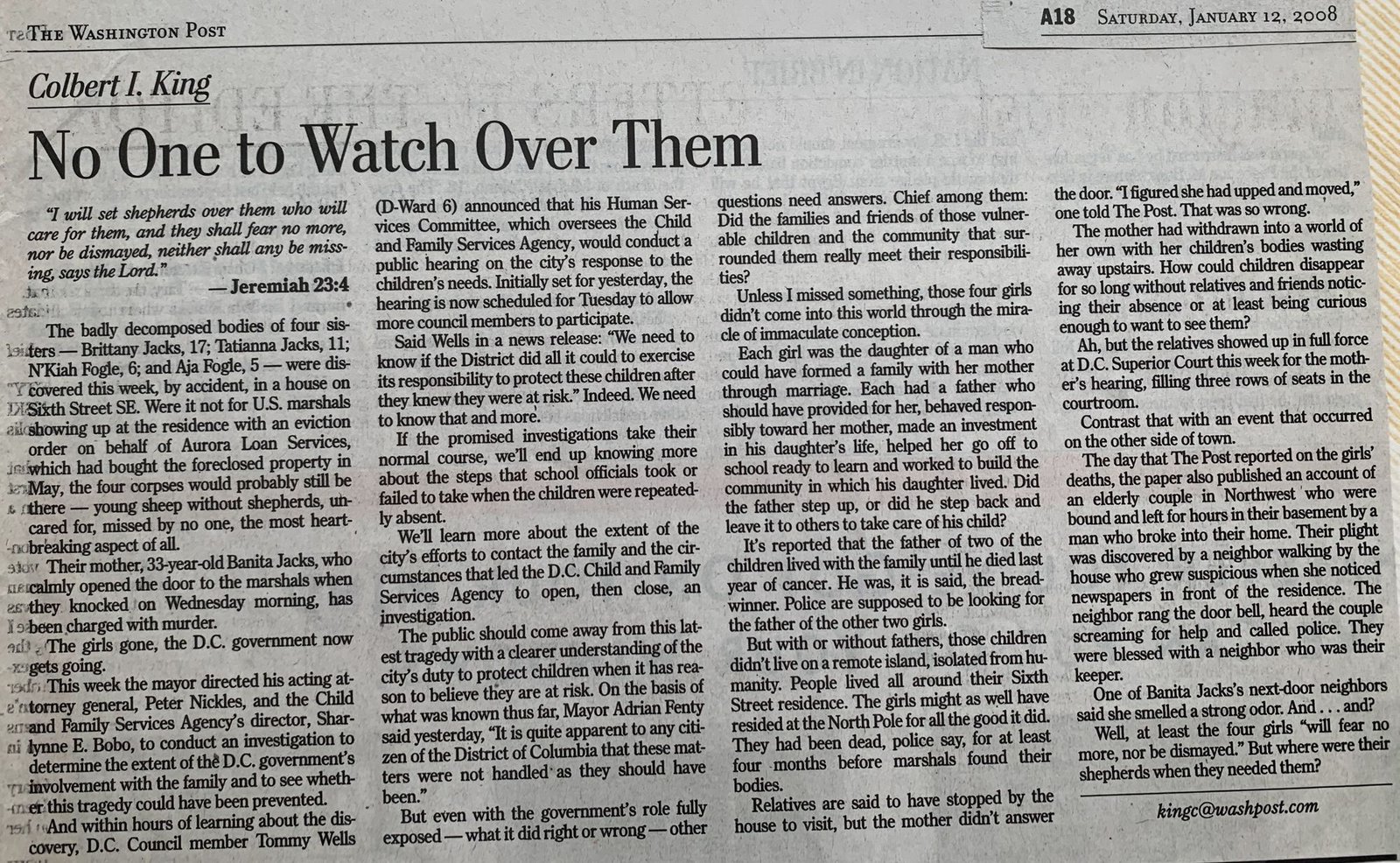 No One to Watch Over Them