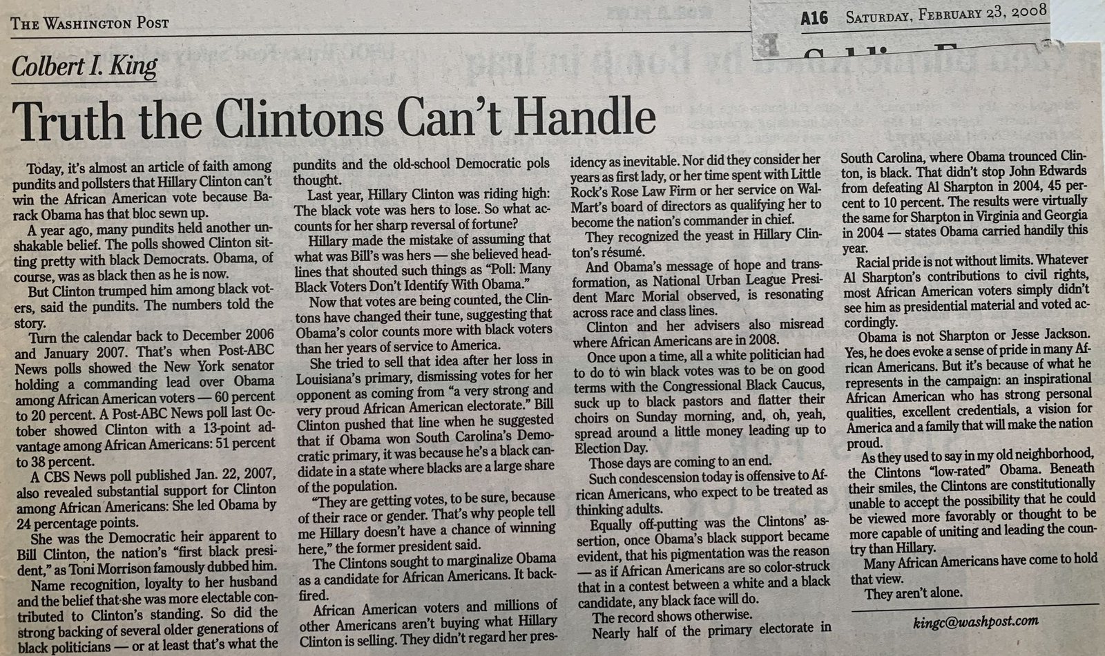 Truth the Clinton's Can't Handle