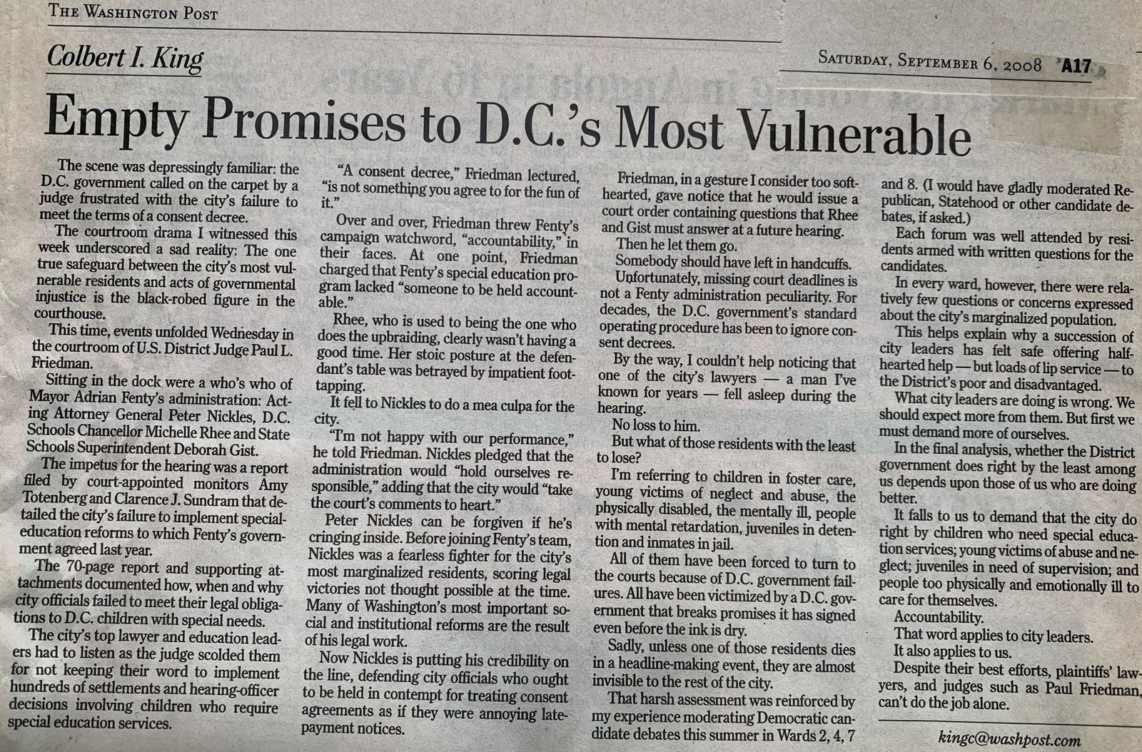 Empty Promises to D.C.'s Most Vulnerable