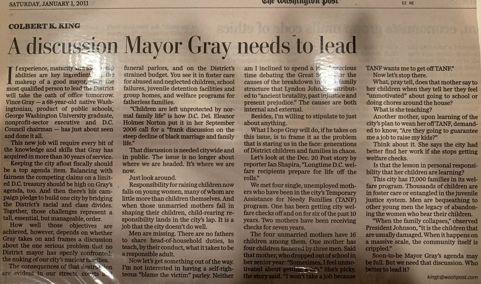 A discussion Mayor Gray needs to lead