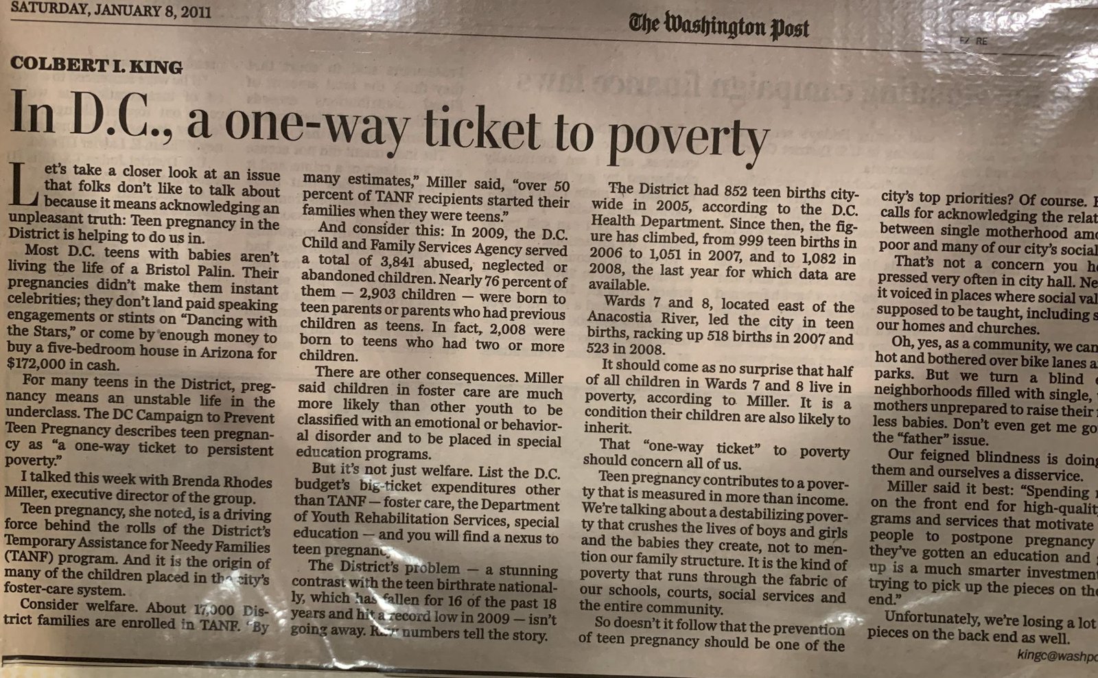 In D.C., a one-way ticket to poverty