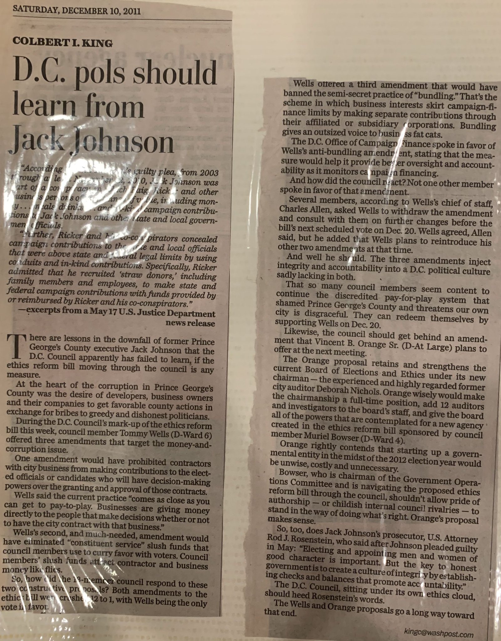 D.C. pols should learn from Jack Johnson