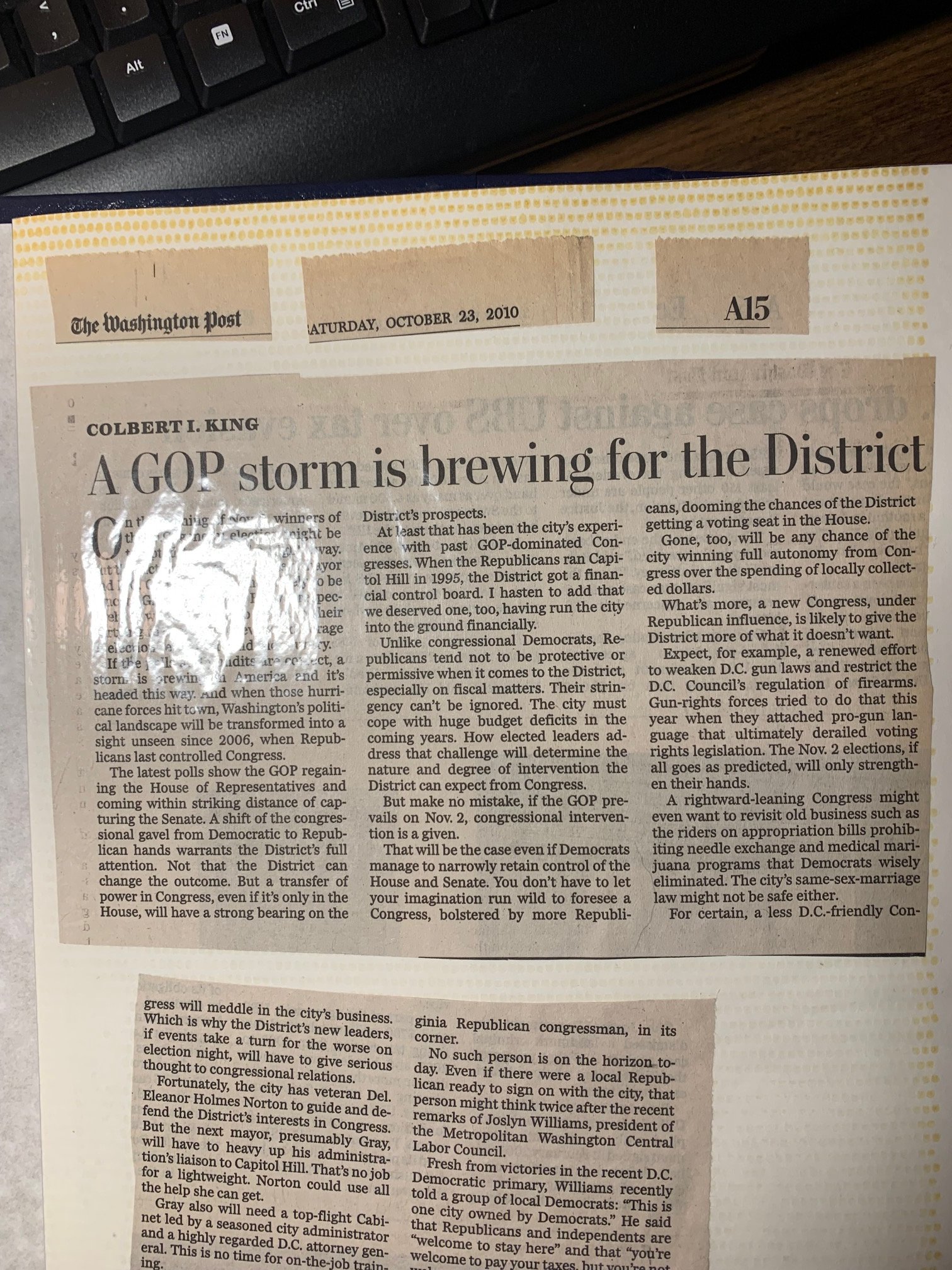 A GOP storm is brewing for the District